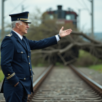 Conducteur de train signalant un arbre tombé sur les rails