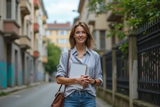 Femme d'âge moyen dans un quartier urbain de Mille