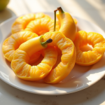Fruits D-shape frais sur une assiette blanche en gros plan