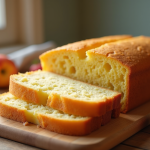 Gâteau éponge doré et moelleux sur une table en bois