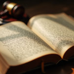 Livre de droit ancien ouvert avec notes manuscrites