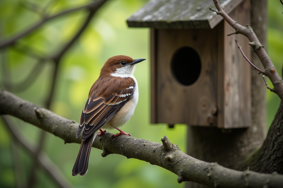 Oiseau perché près d